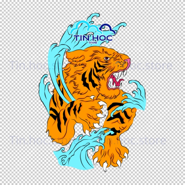 Mẫu con hổ vector 3D cách điệu