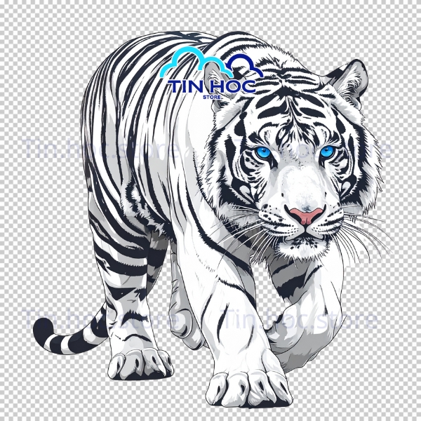 Mẫu con hổ vector sắc nét nền trong suốt