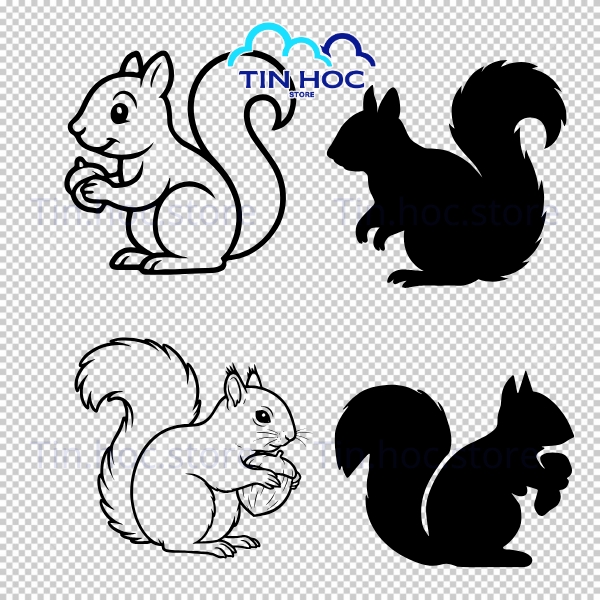 Mẫu con sóc vector cầm hạt dẻ