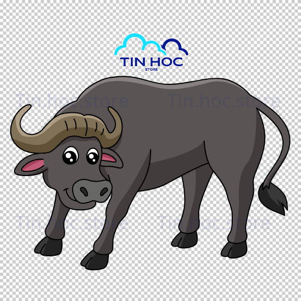 Mẫu linh vật trâu vector dễ thương với đôi mắt to tròn rất phù hợp để trang trí các sản phẩm dành cho thiếu nhi