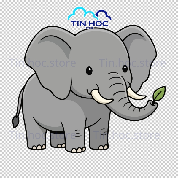 Mẫu con voi vector phong cách hoạt hình