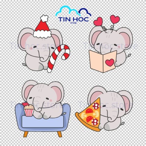 Mẫu con voi vector thiết kế đơn giản