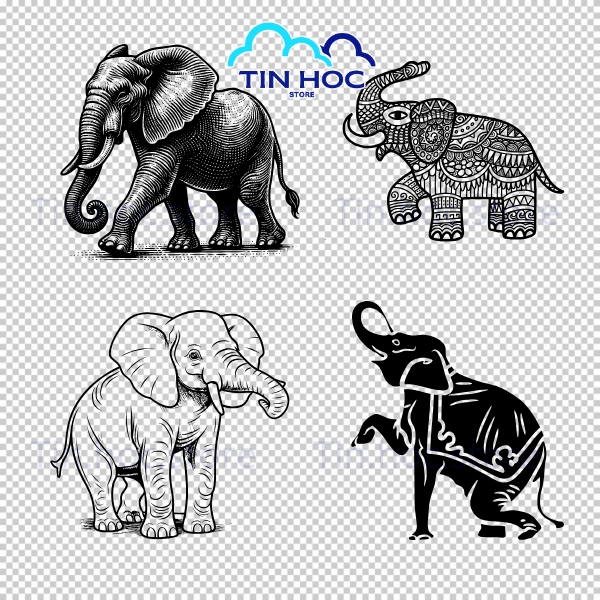 Mẫu con voi vector sử dụng trong poster