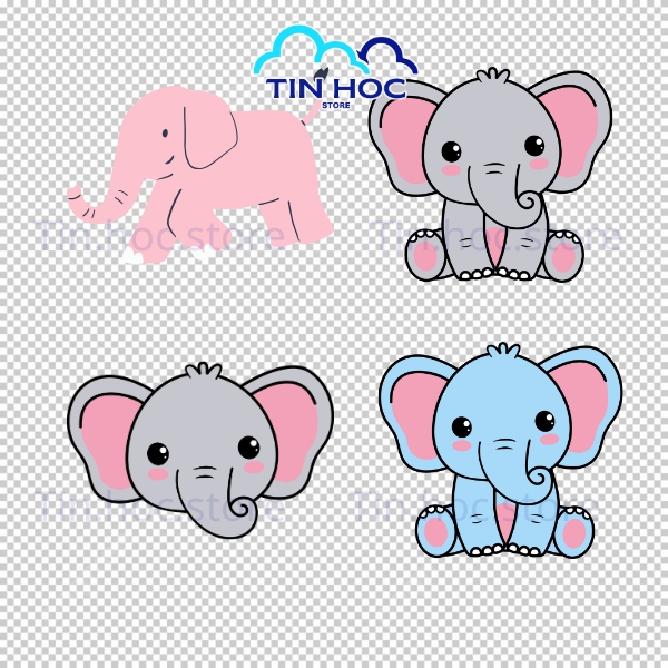 Mẫu con voi vector biểu tượng