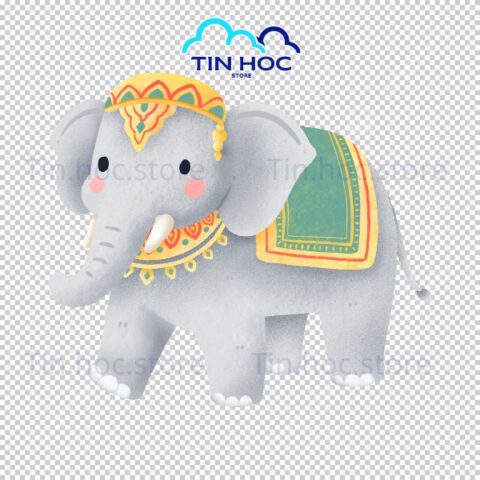 Mẫu con voi vector dùng cho in ấn