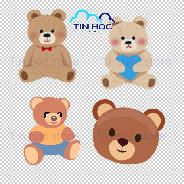 Mẫu gấu vector ngộ nghĩnh cho thiết kế trẻ em