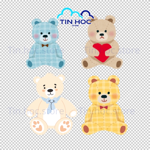 Mẫu gấu vector dễ thương phong cách hoạt hình