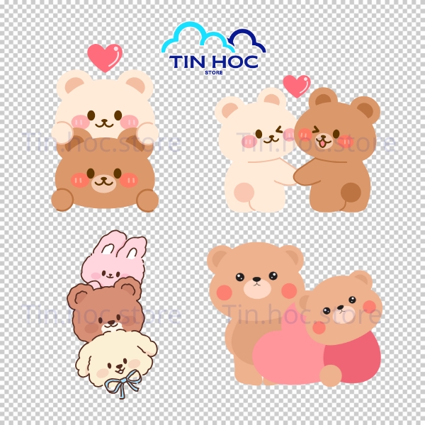 Mẫu gấu vector gấu hoạt hình hiện đại