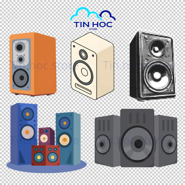 Mẫu loa thùng vector cung cấp độ chi tiết cao giúp các bản in khổ lớn