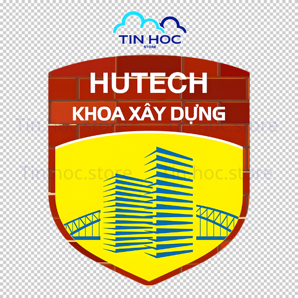 Mẫu logo Hutech khoa Xây dựng vector có đường nét thiết kế khỏe khoắn, vững chãi, đại diện cho kỹ thuật