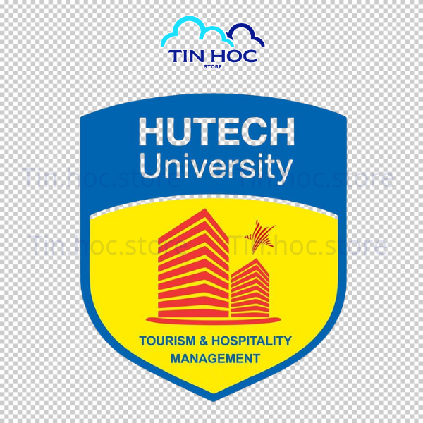 Mẫu vector logo Hutech khoa Quản trị lữ hành và du lịch thường tích hợp thêm các biểu tượng gợi nhớ