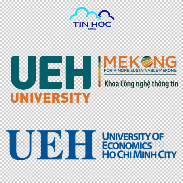 Mẫu logo UEH nằm ngang tối ưu diện tích hiển thị, là lựa chọn hàng đầu cho các thanh menu website
