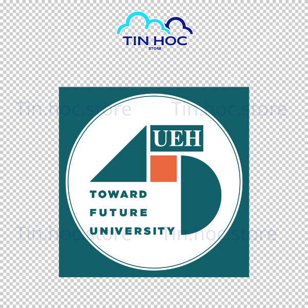 Mẫu biểu tượng hình khiên UEH cách điệu tượng trưng cho sự vững chãi và tinh thần học thuật