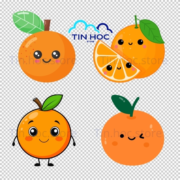 Mẫu quả cam vector phong cách isometric
