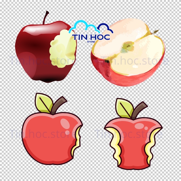 Mẫu quả táo vector hoạt hình dễ thương