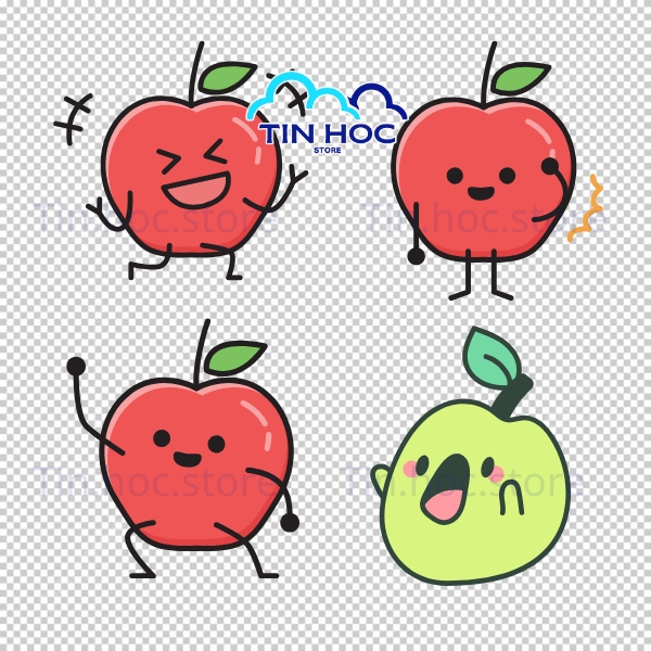 Mẫu quả táo vector đơn giản phong cách phẳng