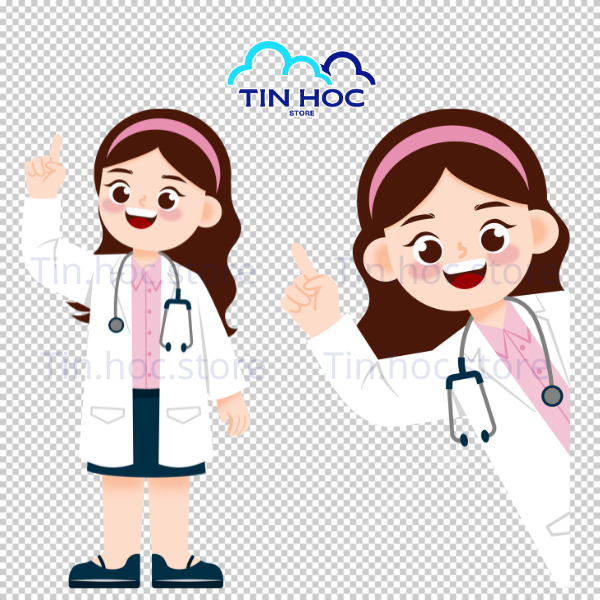 Mẫu bác sĩ nữ đeo ống nghe thể hiện sự tận tâm và chu đáo