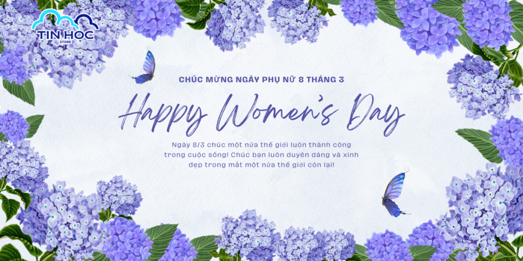 Mẫu background nền 8/3 dạng vector kết hợp hoa và chữ