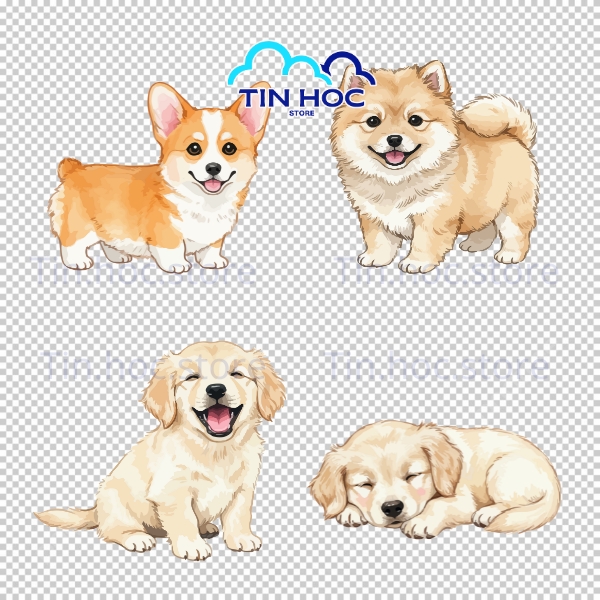 Mẫu con chó vector phong cách hiện đại