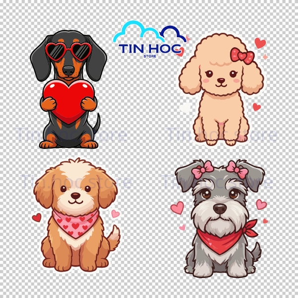 Mẫu con chó vector ngộ nghĩnh cho sticker chat