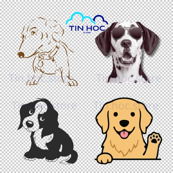Mẫu con chó vector dùng cho thiết kế thương hiệu