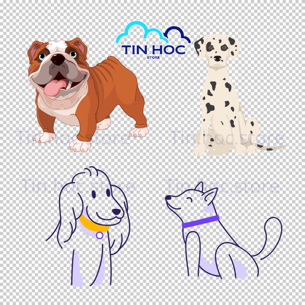 Mẫu con chó vector realistic chi tiết cao