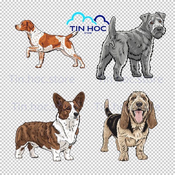 Mẫu con chó vector cute cho banner và poster