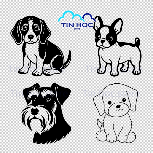 Mẫu con chó vector phong cách tối giản hiện đại