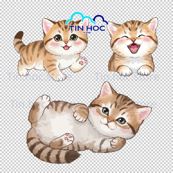 Con mèo vector biểu cảm hài hước