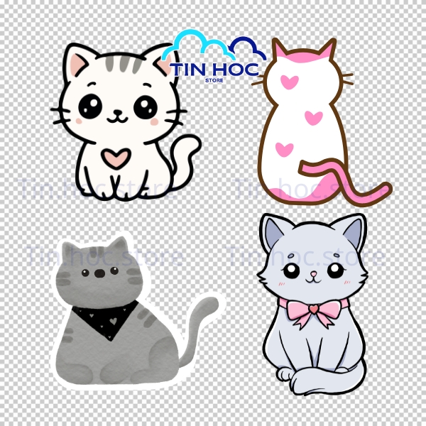 Con mèo vector phong cách retro vintage