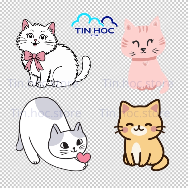 Con mèo vector ngộ nghĩnh dành cho trẻ em