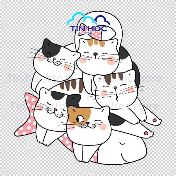 Con mèo vector dễ thương phong cách hoạt hình