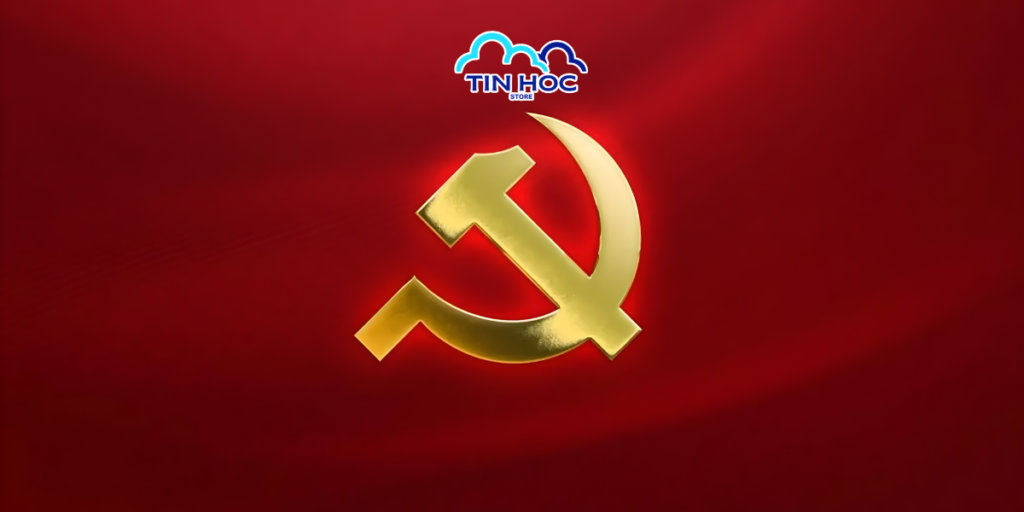 Mẫu background cờ Đảng và cờ Tổ quốc song hành, phông nền chuẩn mực cho các hội nghị, đại hội