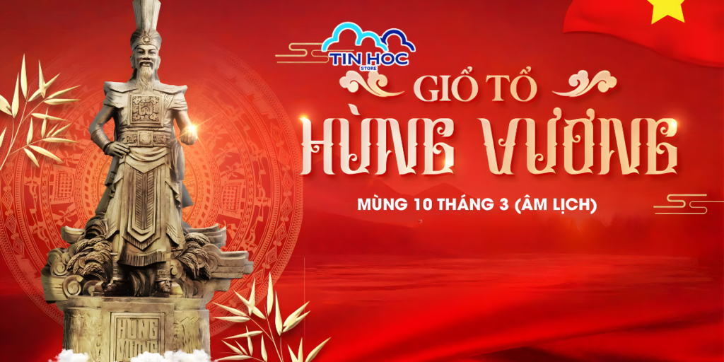 Mẫu background Giỗ Tổ Hùng Vương rực rỡ giúp làm nổi bật thông điệp tri ân công đức bậc tiền nhân dựng nước