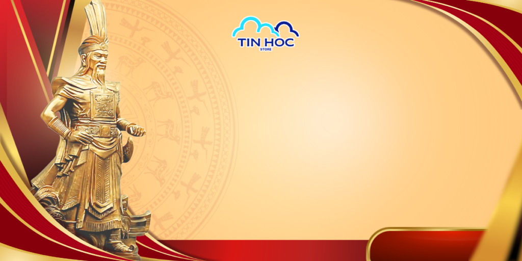 Mẫu background Giỗ Tổ Hùng Vương đơn giản mang phong cách tối giản dành riêng cho các slide thuyết trình lịch sử