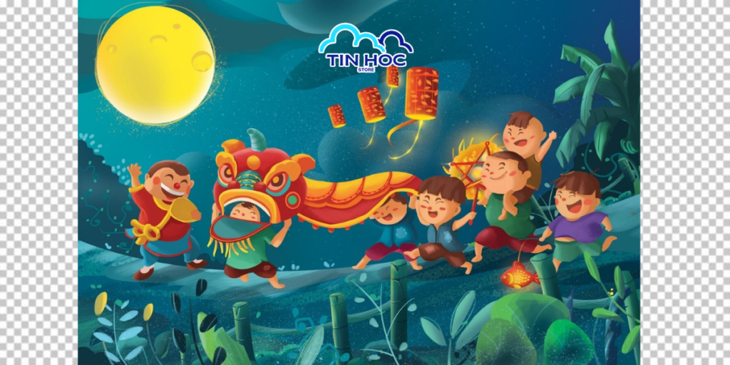 Mẫu hình nền trung thu PNG tách nền sẵn, giúp designer ghép ảnh nhanh chóng và chuyên nghiệp