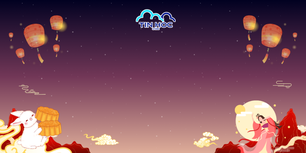 Mẫu thiết kế background trung thu thỏ ngọc và bánh trung thu hoạt hình, cực kỳ đáng yêu cho các bé thiếu nhi