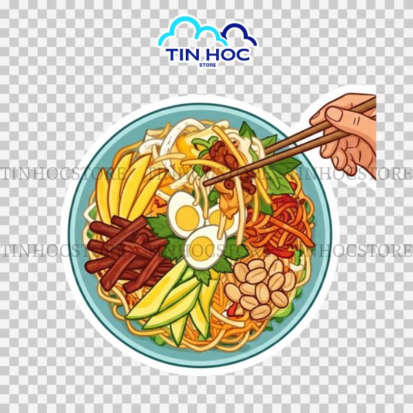 bánh tráng trộn thập cẩm vector