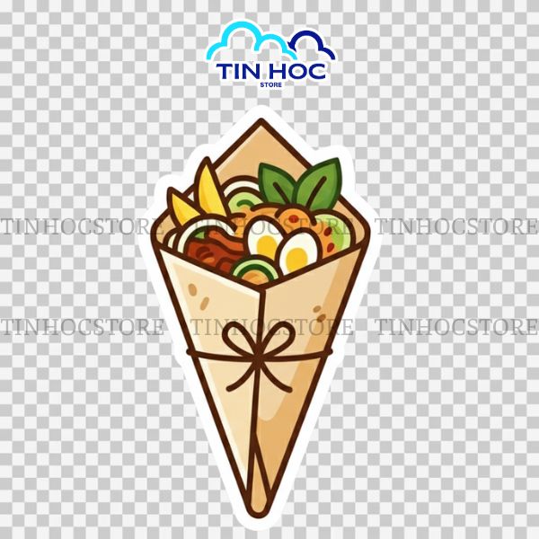 Bánh tráng trộn mang về vector