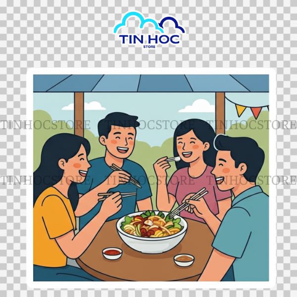 Quán bánh tráng trộn vector