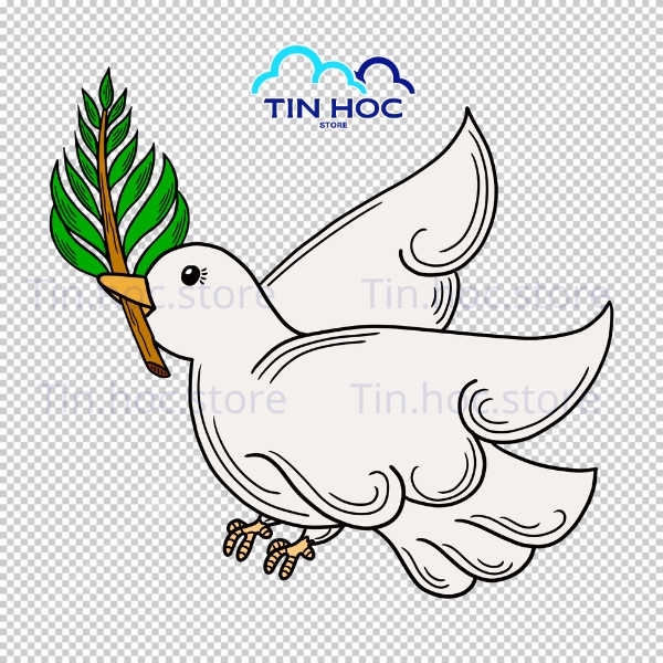 Mẫu chim bồ câu vector phối màu pastel nhẹ nhàng