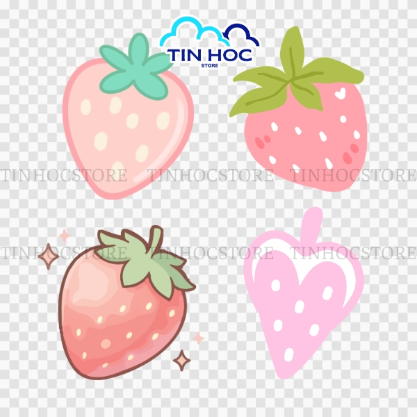 Mẫu Dâu Tây Vector Nhí Nhảnh Cho Bé