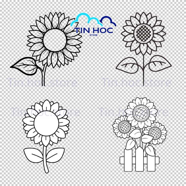 Mẫu Hoa Hướng Dương Vector Dành Cho In Ấn
