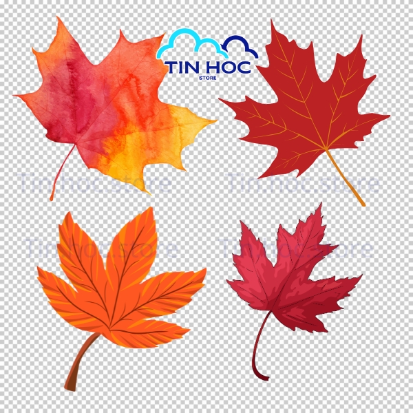 Mẫu lá phong vector phong cách tối giản