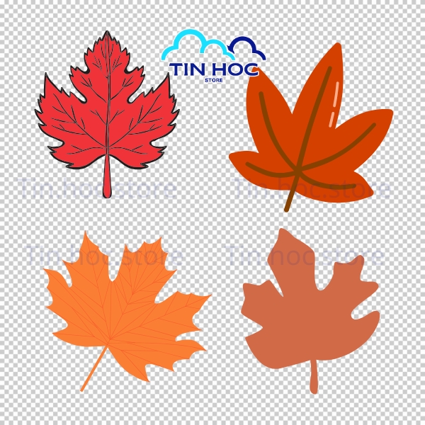 Mẫu lá phong vector trang trí khung viền