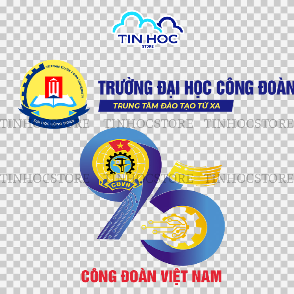 Mẫu logo công đoàn vector kỉ niệm, trường đại học đẹp