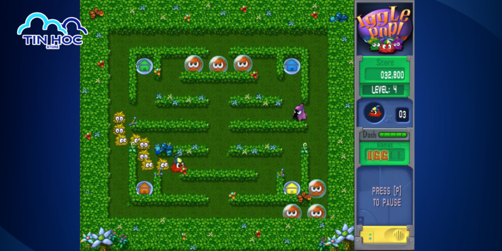 Game giải cứu sinh vật Iggle Pop vui nhộn với phong cách chạy mê cung tương tự trò rắn săn mồi