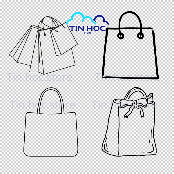 Mẫu túi xách vector dành cho thiết kế in ấn