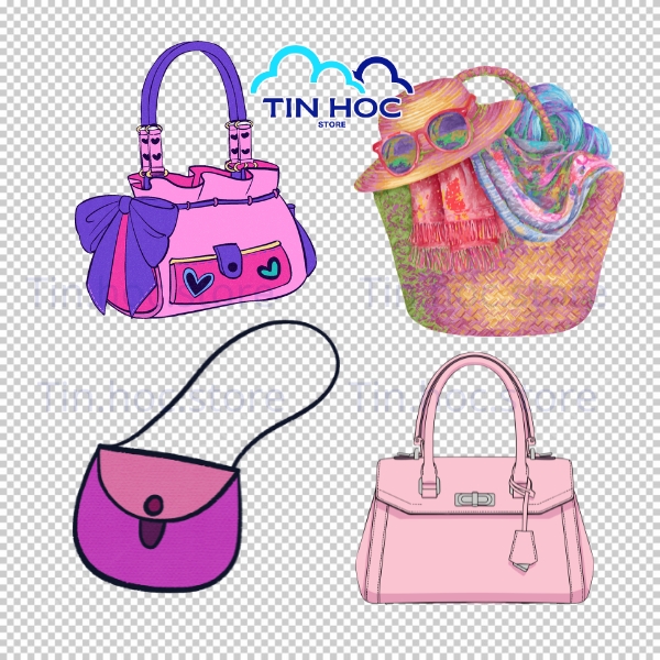 Mẫu túi xách vector thiết kế flat hiện đại