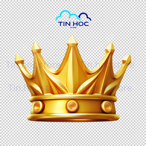 Mẫu vương miện vàng 24k đã được tách nền PNG sắc nét, sẵn sàng để chèn vào các thiết kế banner sang trọng